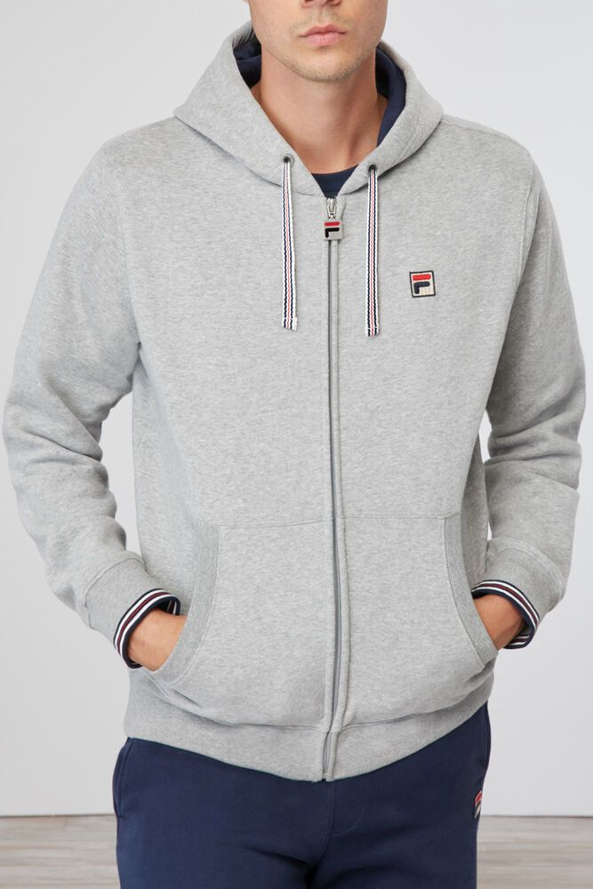 Fila Sweatshirt Tenconi Hooded Mens Grey - India JLW-609423